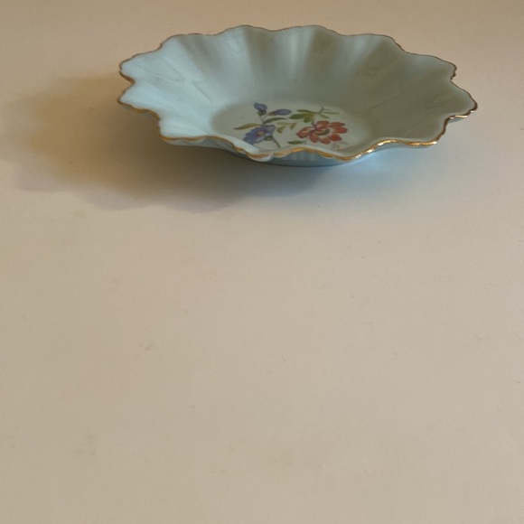 Vintage Adderley Trinket Dish Bone China Blue Floral Gold Detail Home Decor Art - Picture 3 of 5